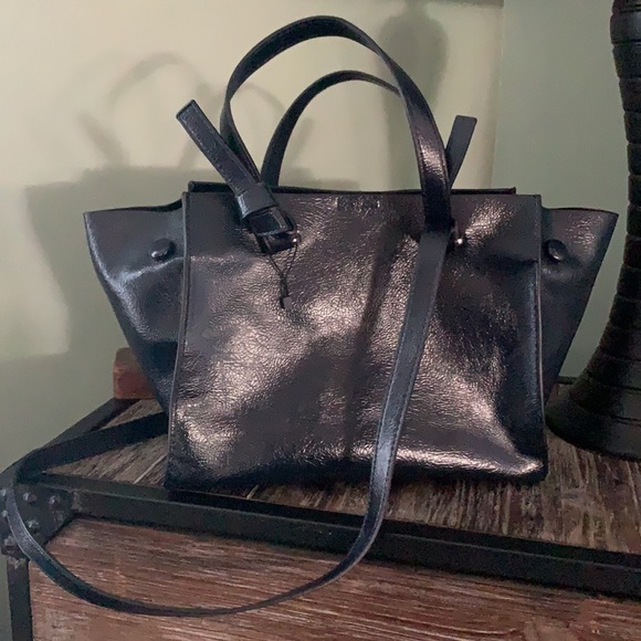 NWOT ZARA Navy Blue Handbag w/ Shoulder Strap - Picture 1 of 16